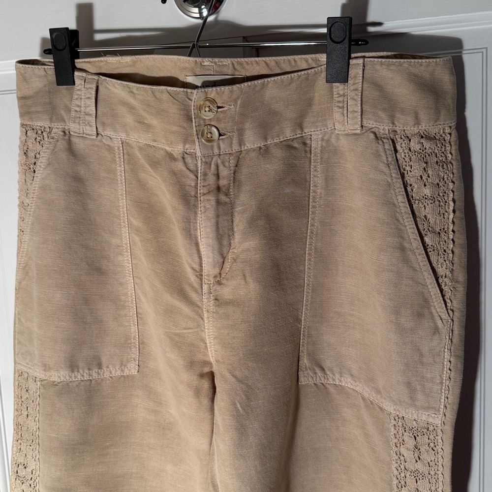 Sundance Organia Lace Pants, cotton linen lace Size 12
